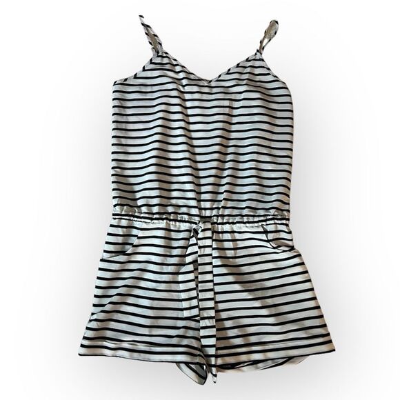 NEW J. Crew Black and White Striped Romper - Picture 1 of 5